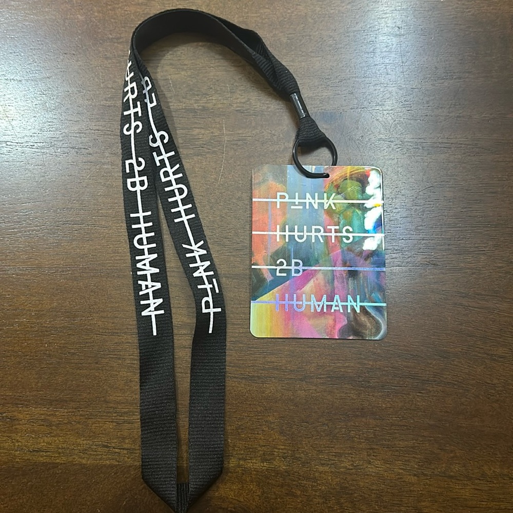 P!nk (Pink) Beautiful Trauma World Tour 2019 VIP Pass Hurts To Be Human Lanyard